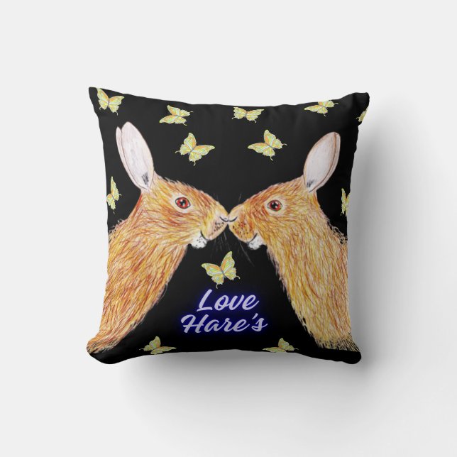Love hares  cushion (Front)