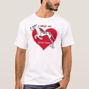 Love Harlequin Great Dane T-Shirt
