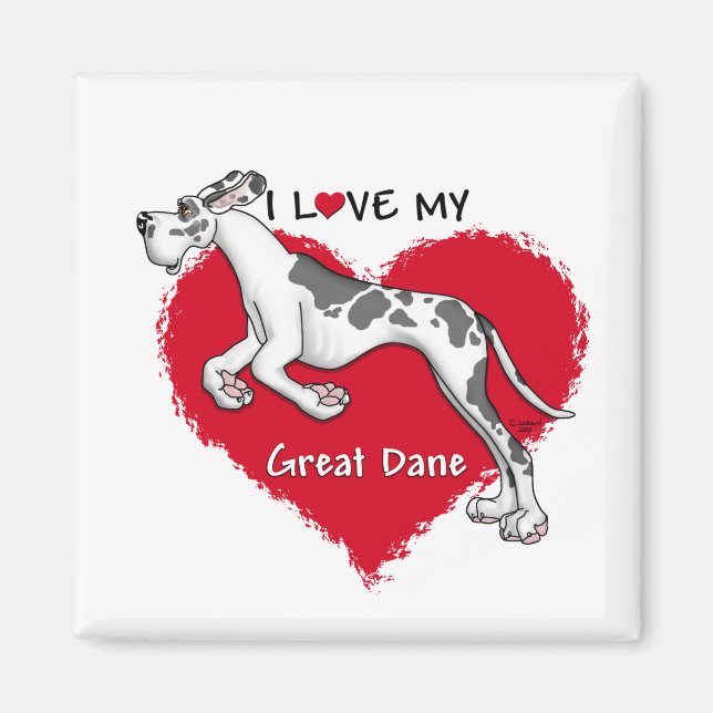 Love Harlequin Great Dane UC Magnet (Front)