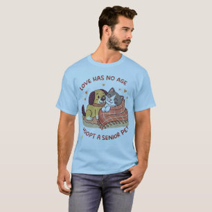 Love Has No Age –Adopt a Senior Pet Cartoon Design T-Shirt