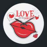 Love has no borders large clock<br><div class="desc">Check out our valentines day shirt selection for the very best in unique or custom,  handmade pieces from our t-shirts shops</div>