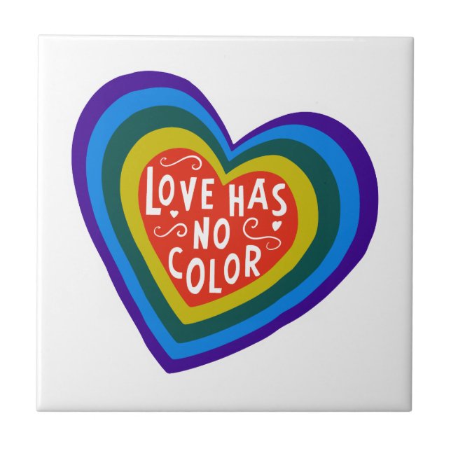 Love Has No Colour Anti-Racism/Discrimination Ceramic Tile (Front)