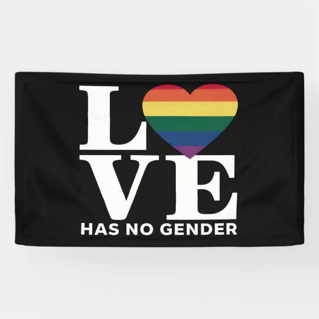 Love Has No Gender LGBTQ Rainbow Pride Month Banner (Horizontal)