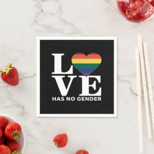 Love Has No Gender LGBTQ Rainbow Pride Month Napkin