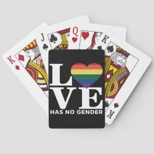 Love Has No Gender LGBTQ Rainbow Pride Month Playing Cards
