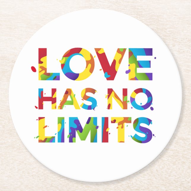 Love Has No Limits Round Paper Coaster (Front)