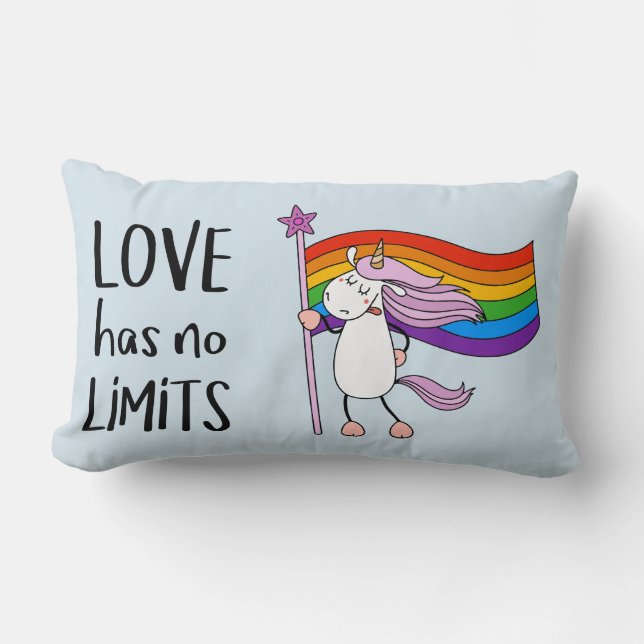 Love Has No Limits Unicorn Lumbar Cushion (Front)