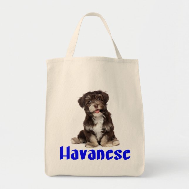 Love Havanese Puppy Dog Tote Bag (Front)