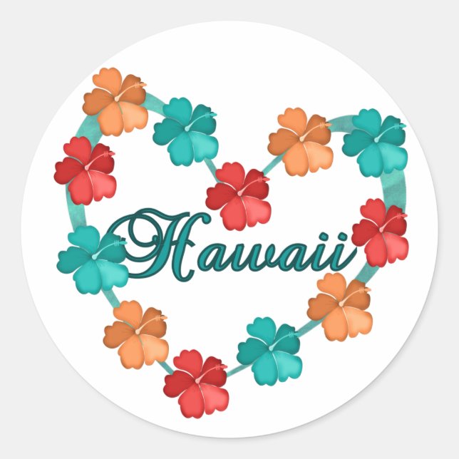 Love Hawaii Classic Round Sticker (Front)