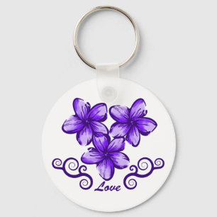 Love Hawaii Plumeria Key Ring