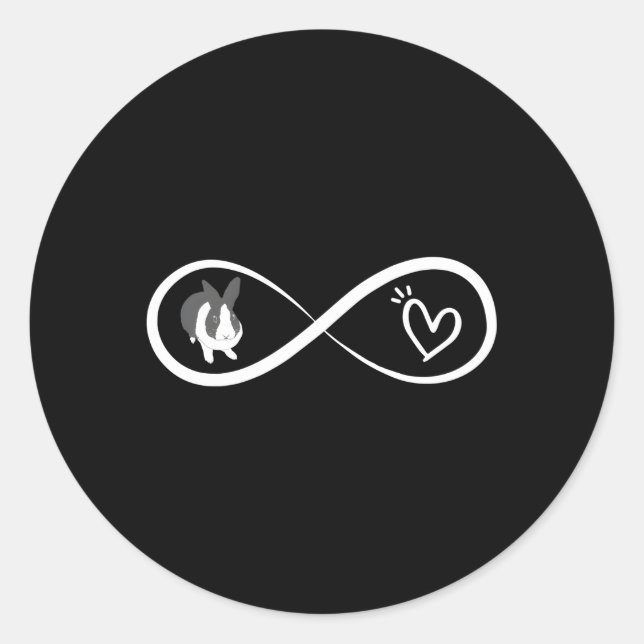 Love He Dutch Rabbit Bunny Classic Round Sticker (Front)