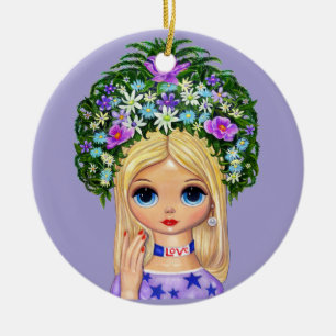 Love Head Vase Flower Child Big Eye Doll Cute Ceramic Ornament