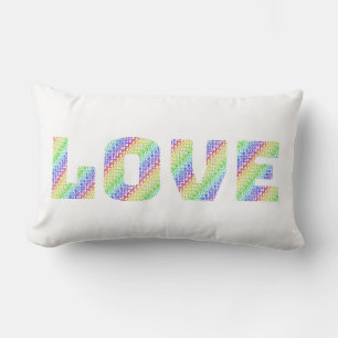 LOVE & HEAL: Dual-Sided Rainbow Affirmation Throw Lumbar Cushion