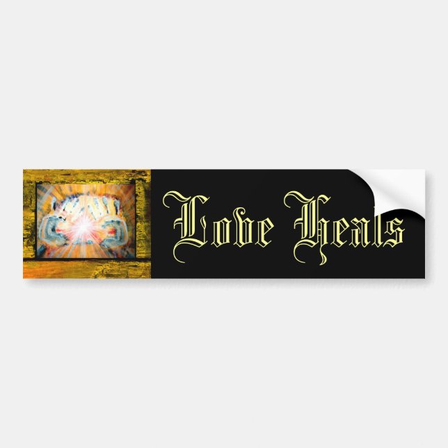 Love Heals, Healing Hands Bumper Sticker (Front)
