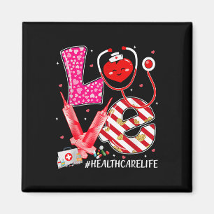 Love Healthcare Worker Nurse Cute Heart Valentines Magnet