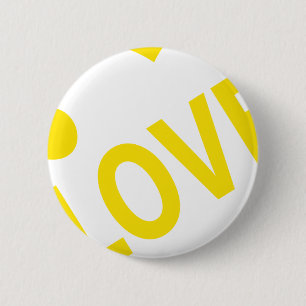 Love Heart 1 Yellow 6 Cm Round Badge