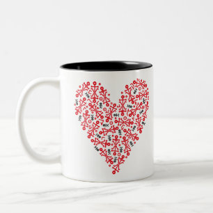 Love Heart 2012 Icon Black And Red Two-Tone Coffee Mug