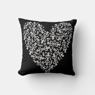 Love Heart 2012 Icon Black And White Cushion