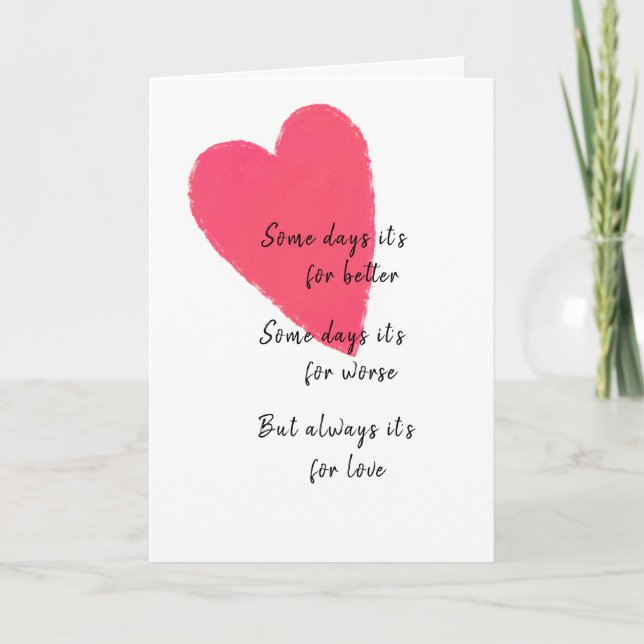 Love Heart Add a Year Wedding Anniversary Greeting Card (Front)