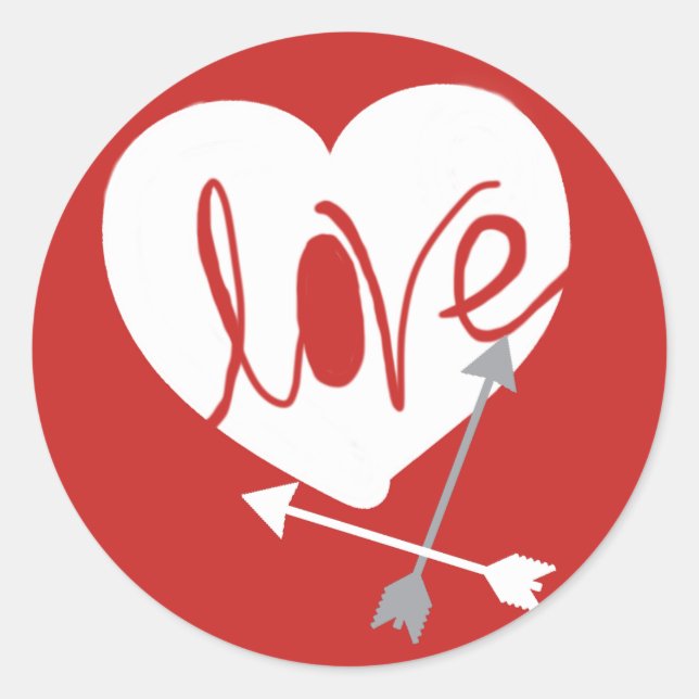 Love Heart Arrows Sticker (Front)