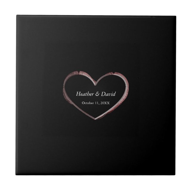 Love Heart Attractive Charming Wedding Ceramic Tile (Front)