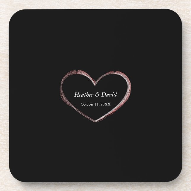 Love Heart Attractive Charming Wedding Coaster (Front)