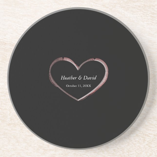 Love Heart Attractive Charming Wedding Coaster (Front)