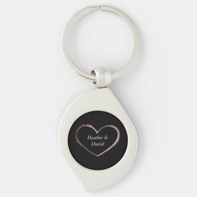 Love Heart Attractive Charming Wedding Key Ring (Front)