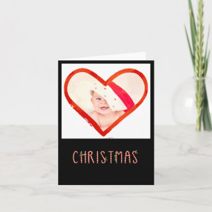 Love Heart Baby Photo My 1st Christmas As Daddy Card