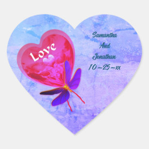 Love Heart Balloon Personalised Wedding  Heart Sticker