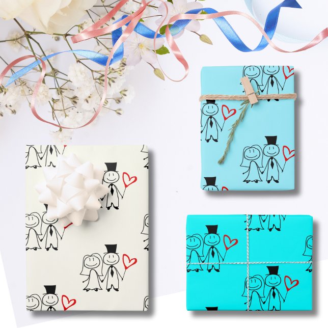 Love Heart Balloon Wedding Wrapping Paper Sheet (Creator Uploaded)