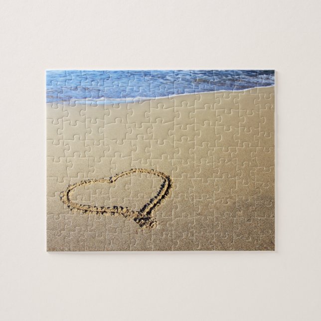 Love Heart Beach Jigsaw Puzzle (Horizontal)