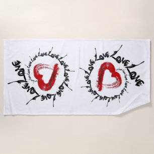 Love Heart Beach Towel
