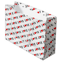 LOVE Heart Black and White Modern Chic Elegant
