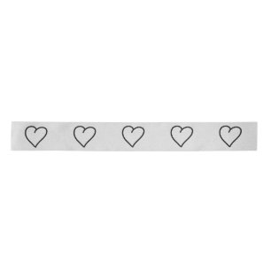 Love Heart Black Glitter Valentine's Satin Ribbon
