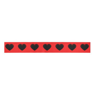 Love Heart Black Valentine's Grosgrain Ribbon