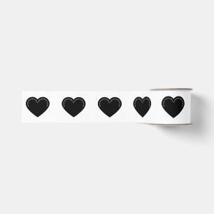 Love Heart Black Valentine's Grosgrain Ribbon