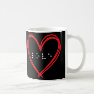 Love Heart Braille Alphabet Braille Language Brail Coffee Mug