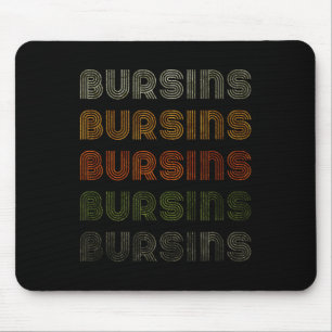 Love Heart Bursins Tee Grunge Vintage Style Black Mouse Pad
