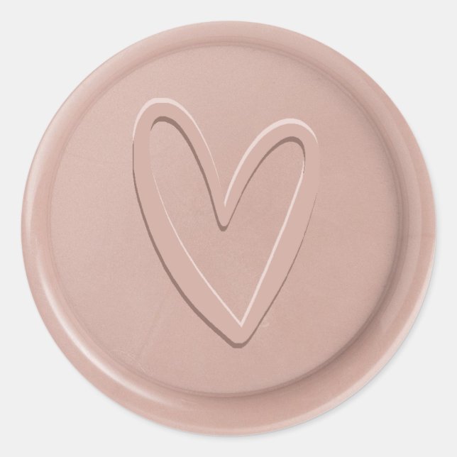 Love Heart Cafe Mocca Wax Seal Sticker (Front)