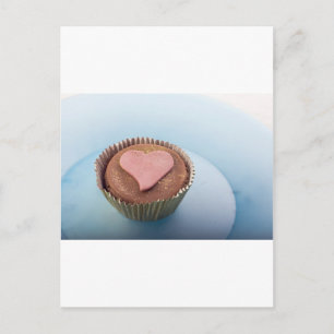love heart cake postcard