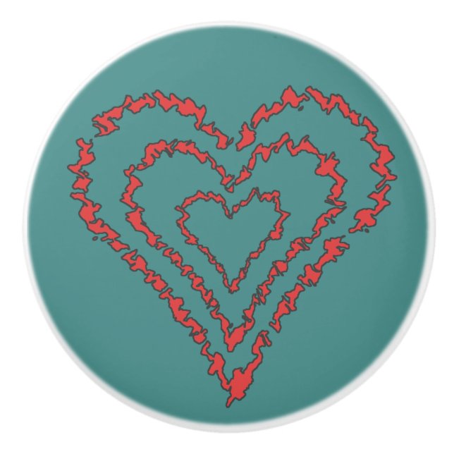 Love Heart Ceramic Knob (Front)