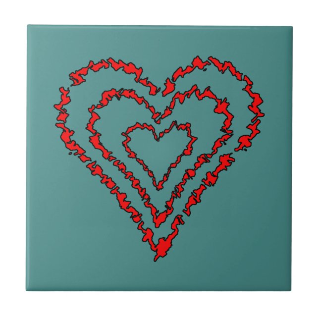 Love Heart Ceramic Tile (Front)