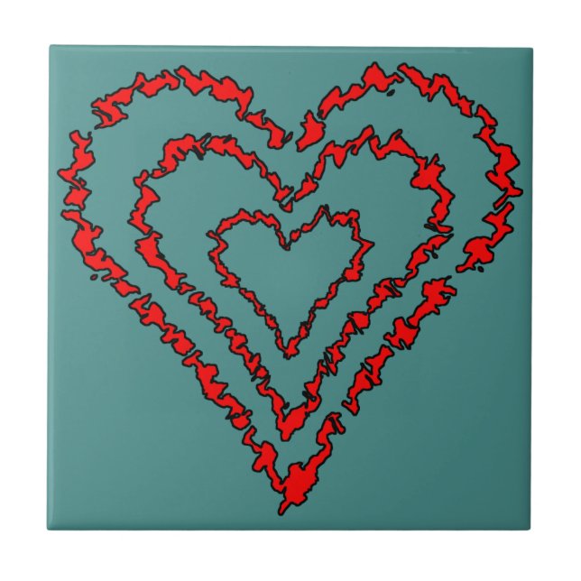 Love Heart Ceramic Tile (Front)