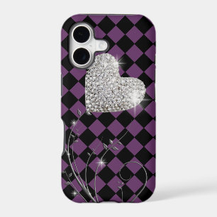 love heart - chequered pattern