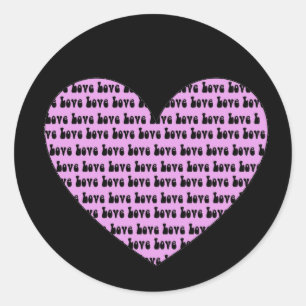 Love Heart Classic Round Sticker