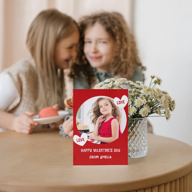 Love Heart Classroom Photo Valentines Day Card (Creator Uploaded)