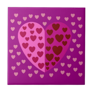 LOVE HEART COLOURFULL CERAMIC TILE