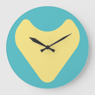 LOVE HEART COMBINATION COLORS BY MASANSER LARGE CLOCK