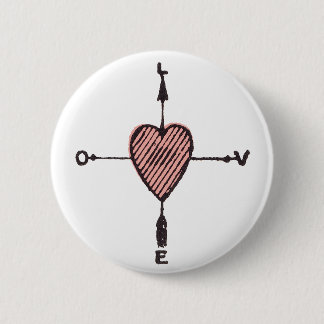Love Heart Compass Button